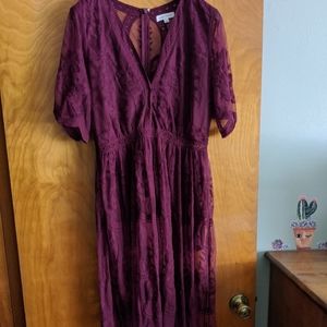 Berry Romper with lace skirt